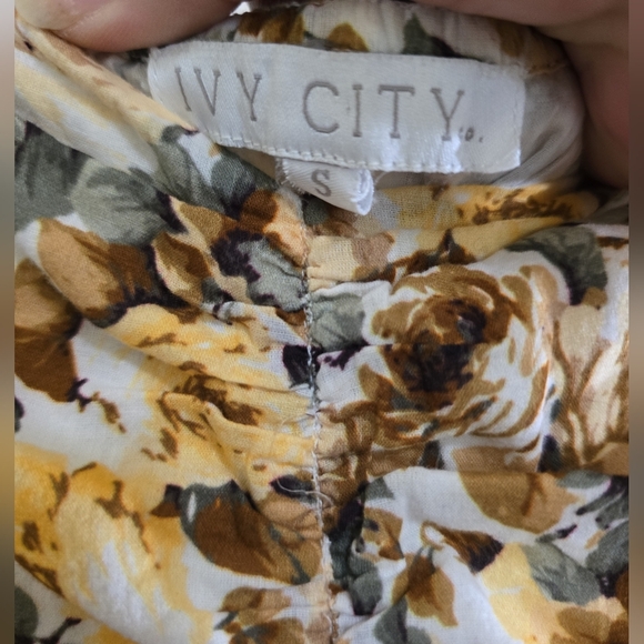 Ivy City Co. Marigold Floral Print Puff Sleeve Midi Dress Size Small Cottagecore - Picture 7 of 11